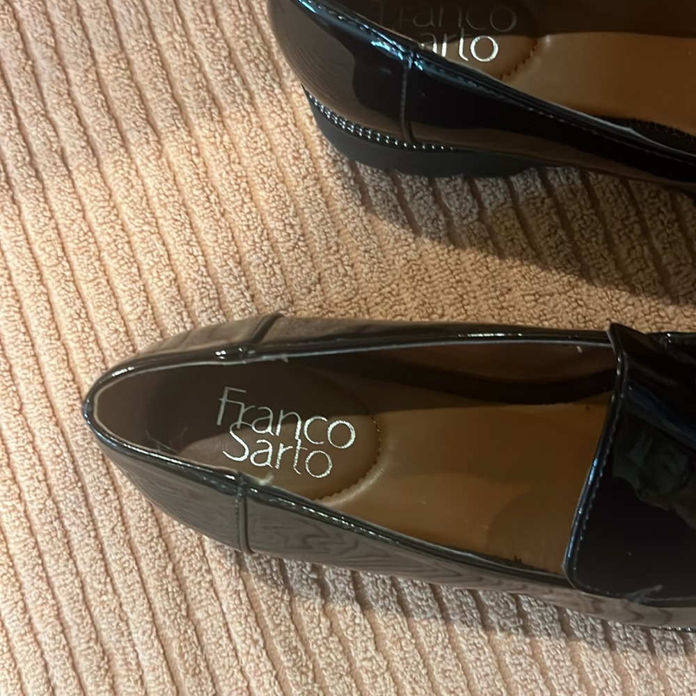 Franco Sarto Black Patent Leather Loafers New Without Tags - Picture 4 of 9